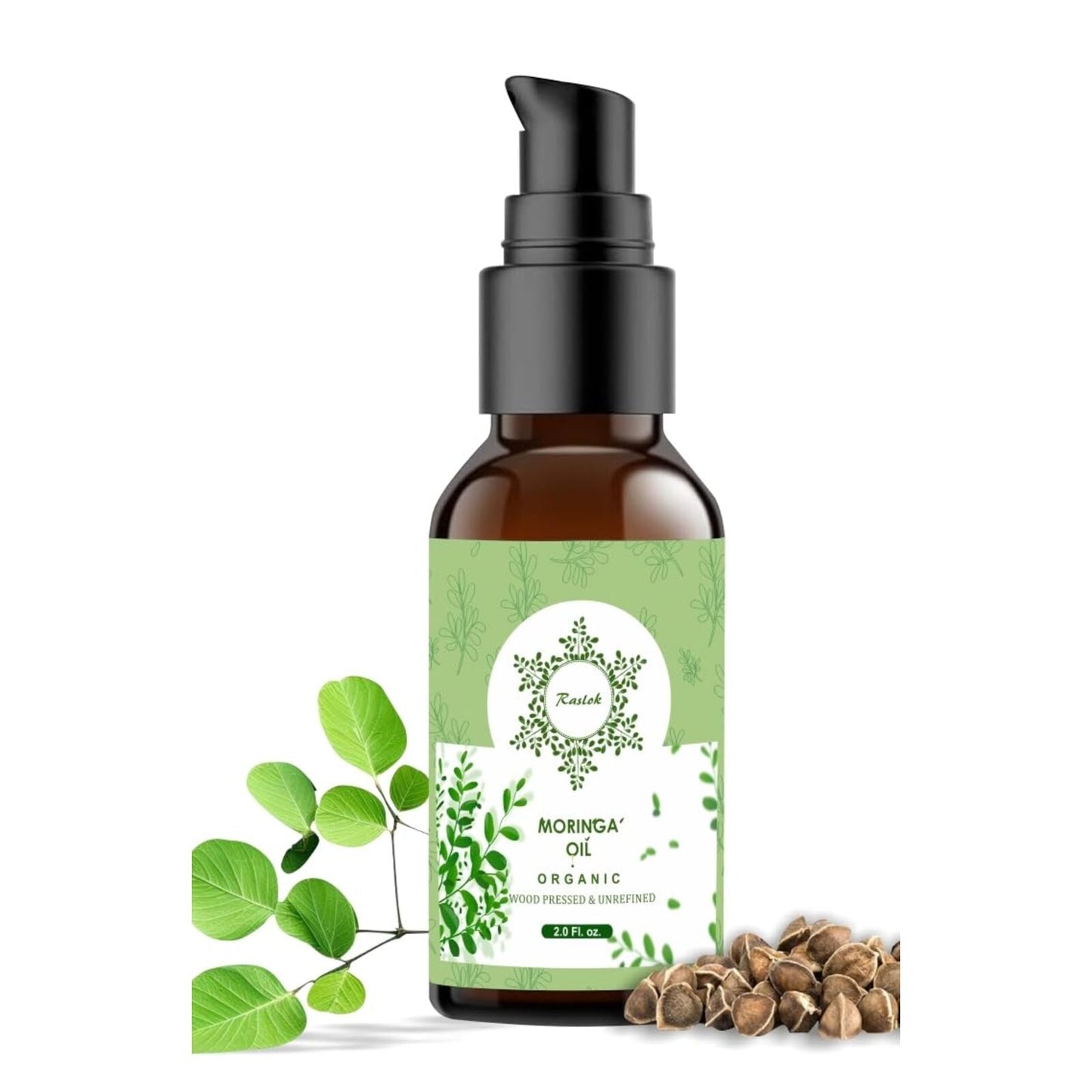 100% Pure Wood Pressed Moringa Oil for Face, Hair and Dry Skin | Lightweight Face Oil, Natural Moisturizer 2 fl. oz.