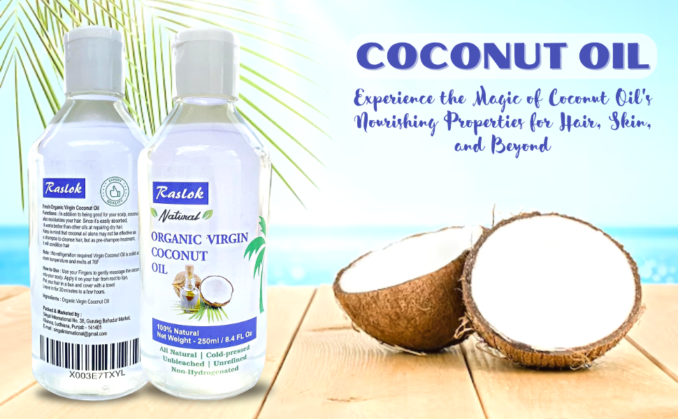 Raslok | 100% Pure Coconut Oil | For All Hair Textures & Skin Types