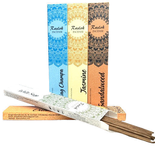 Natural Incense Stick | Pack of 5, 15 gm Each | Handrolled in Bangalore, India (Sandal Wood, Oudh, White Sage, Nagchampa, Jasmin)