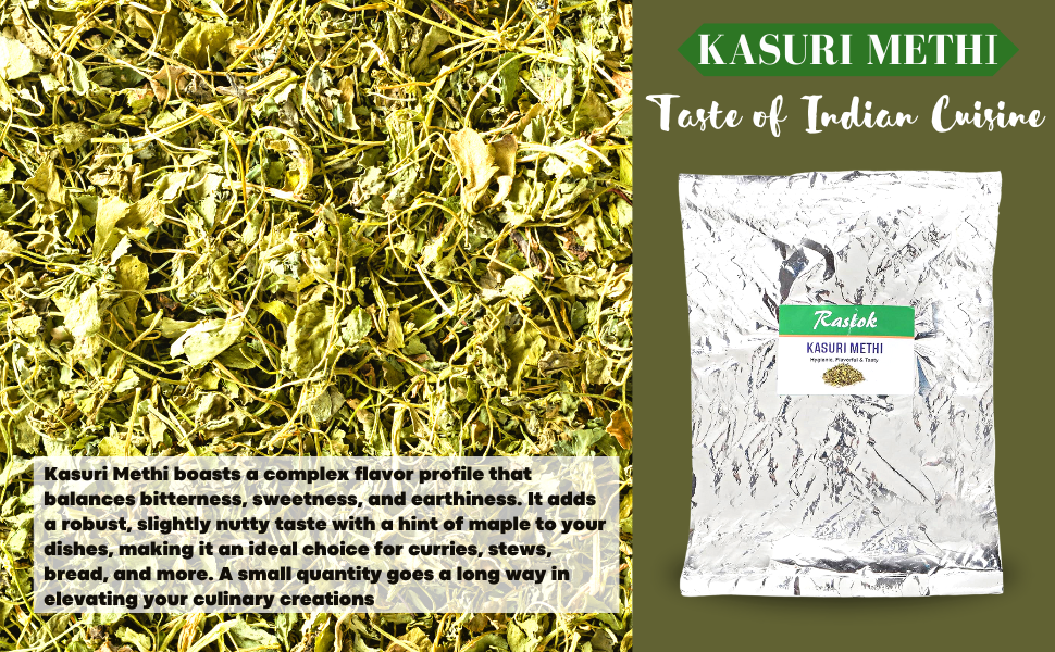 Raslok Fenugreek Leaves Dried,Natural || Kasuri Methi || 100g (3.5 Ounce)