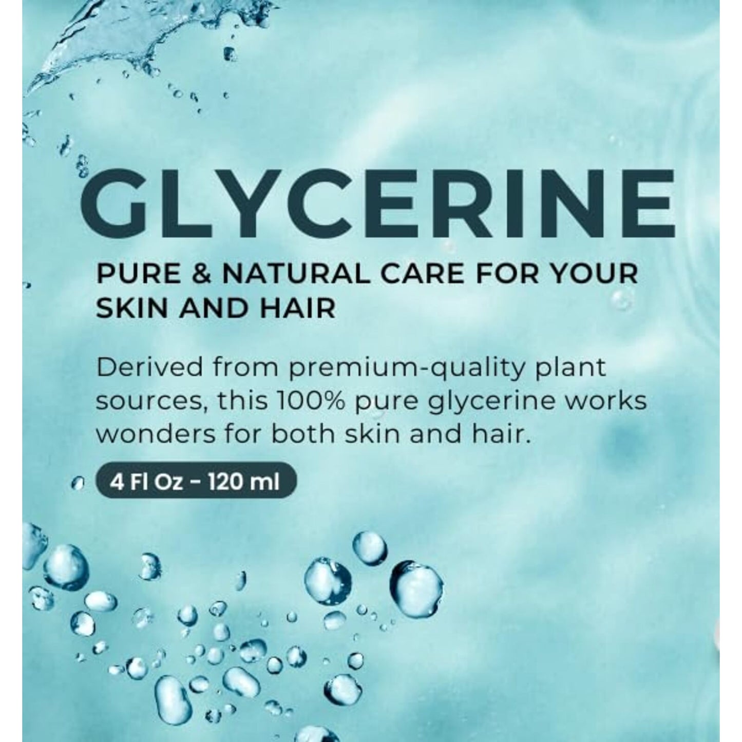 100% Pure & Natural Vegetable Glycerine | Versatile Skin Care, Softening and Moisturizing 4 Fl Oz - 120 ml