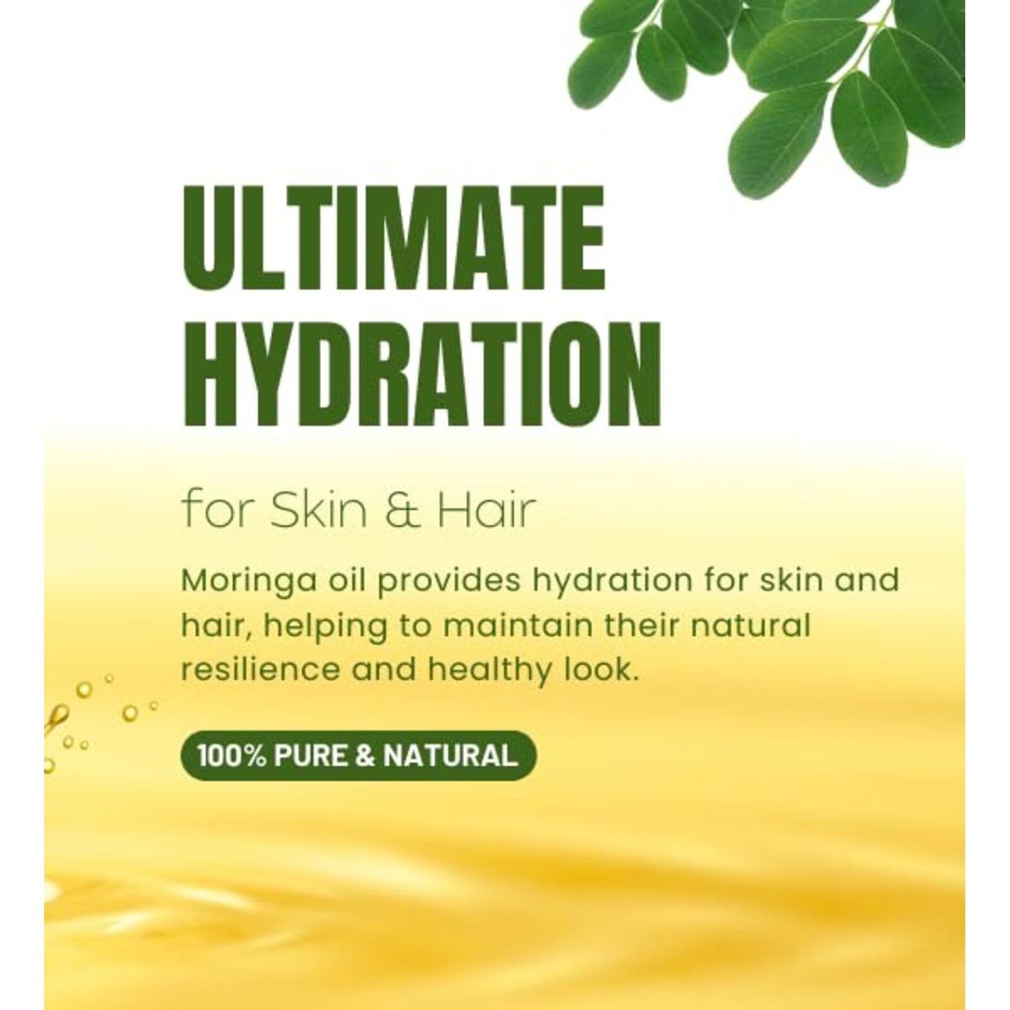 100% Pure Wood Pressed Moringa Oil for Face, Hair and Dry Skin | Lightweight Face Oil, Natural Moisturizer 2 fl. oz.
