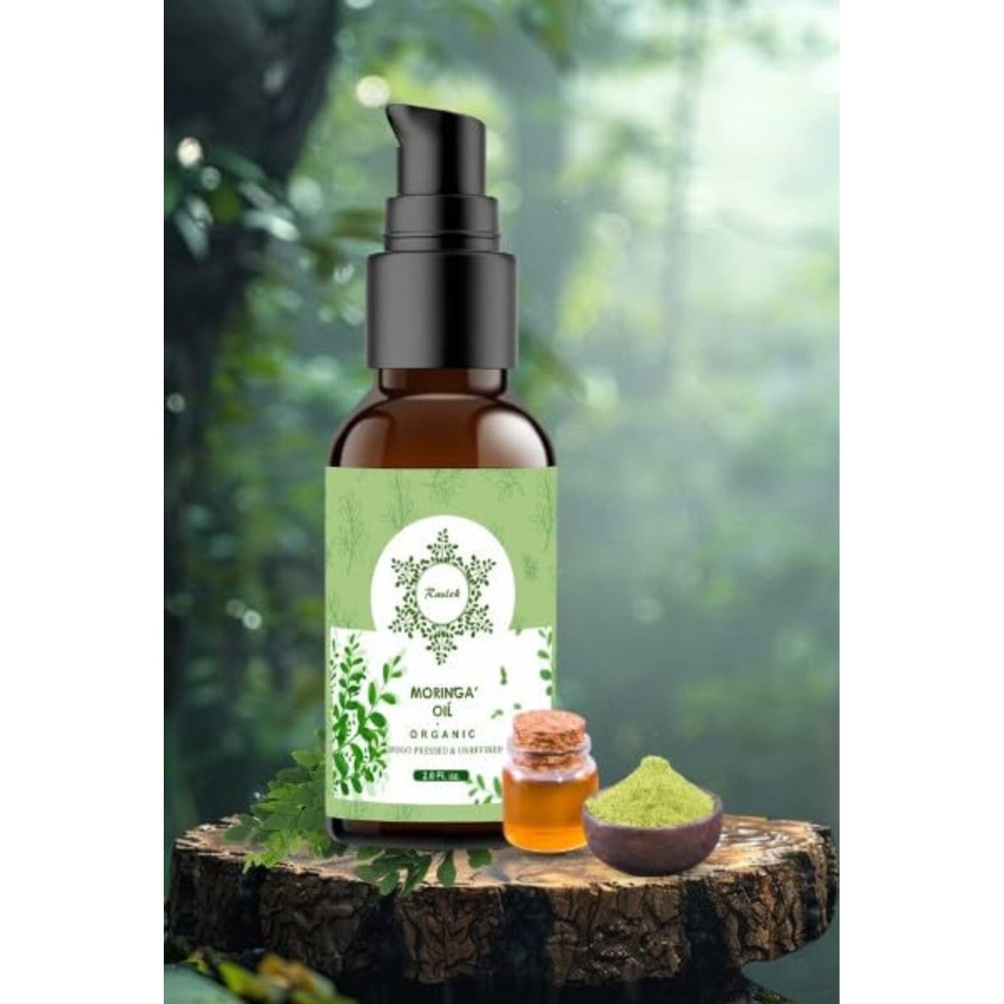 100% Pure Wood Pressed Moringa Oil for Face, Hair and Dry Skin | Lightweight Face Oil, Natural Moisturizer 2 fl. oz.