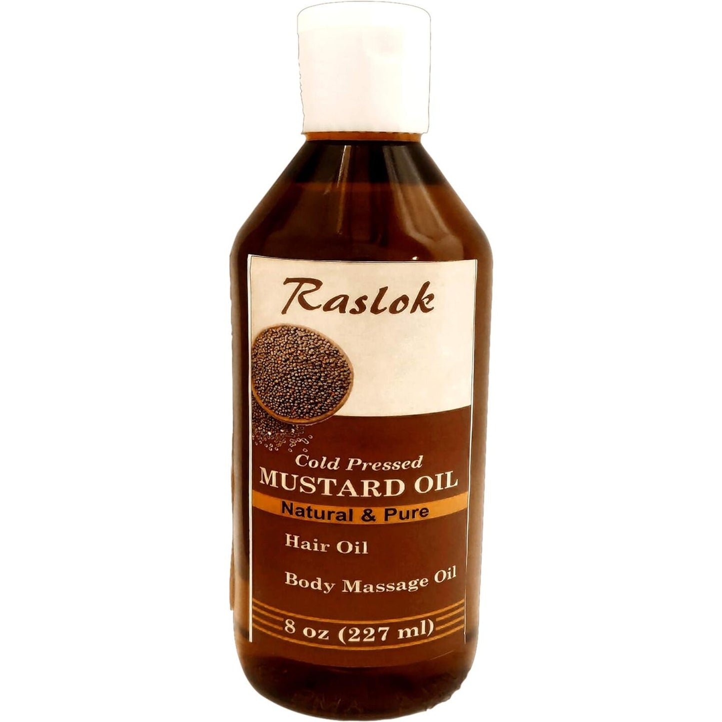 Raslok Mustard Oil | Brassica Juncea | Mustard Seed Oil | Cold Pressed Mustard Oil 8 fl oz
