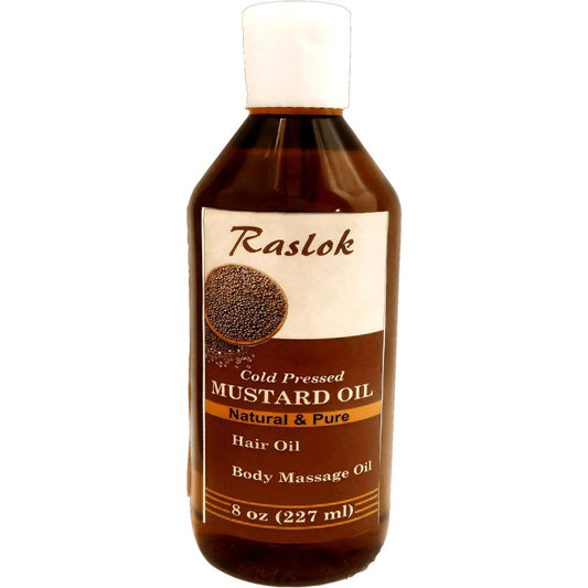 Raslok Mustard Oil | Brassica Juncea | Mustard Seed Oil | Cold Pressed Mustard Oil 8 fl oz