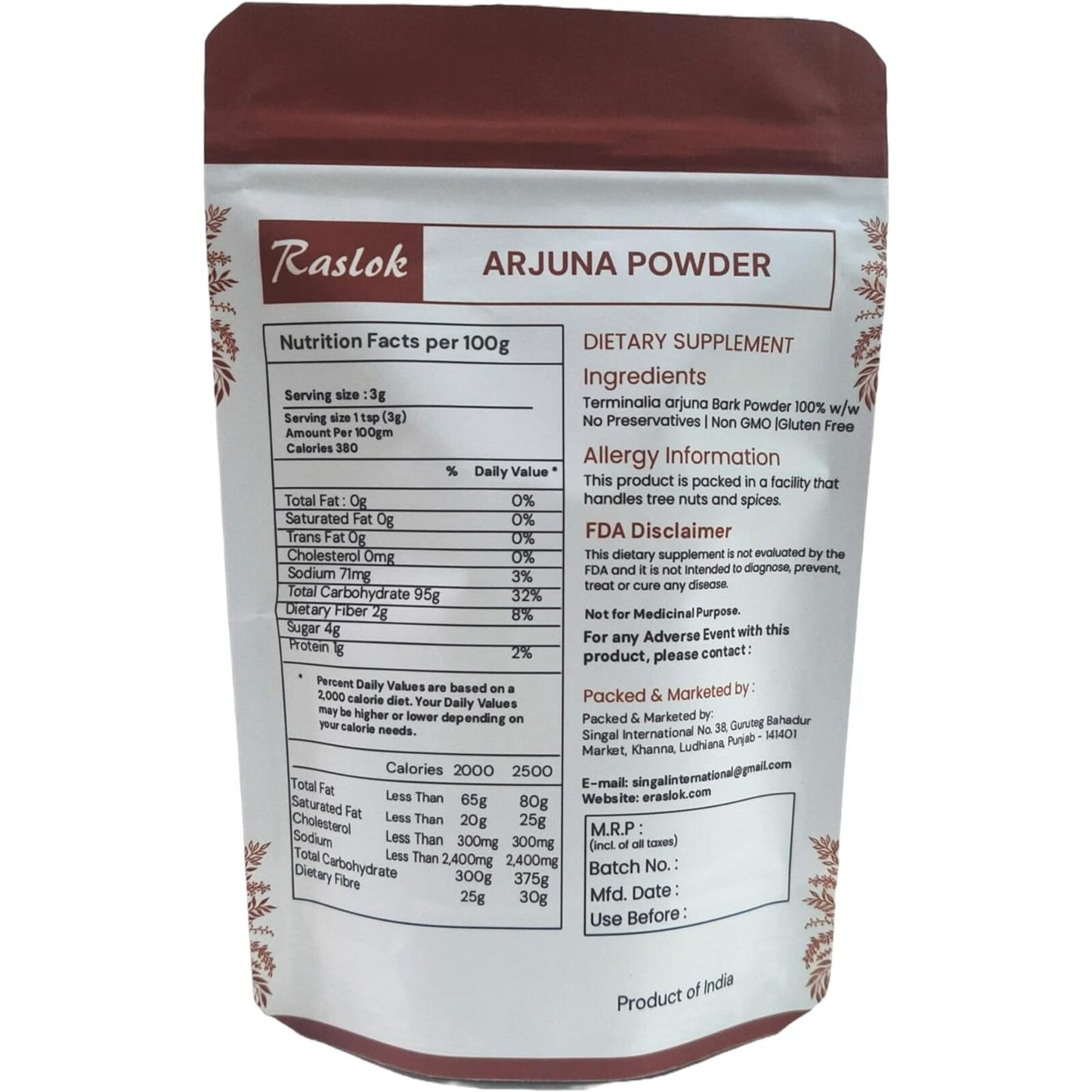 Arjuna Powder | Terminalia Arjuna Powder