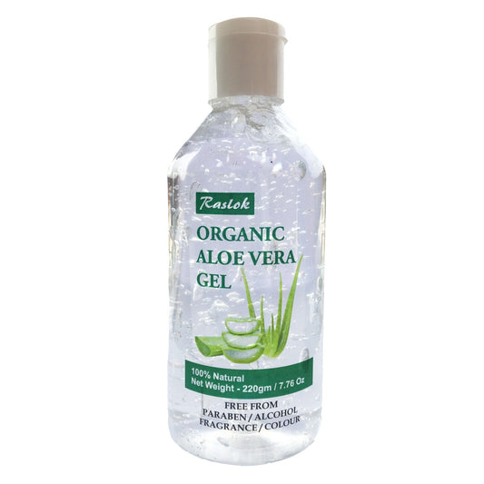 Raslok Aloe Vera Gel | 100% Pure Organic Natural Aloe Gel For Moisturizing Face Skin & Hair Care (7.76 OZ)