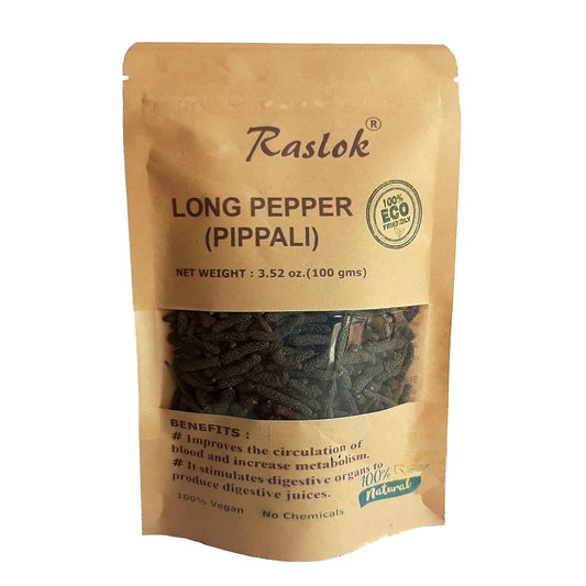 Raslok Dried Pippali Indian Long Pepper Whole | 3.52 oz - 100gm