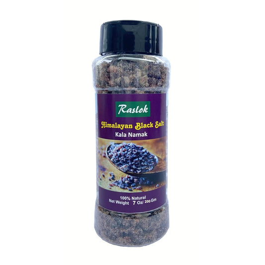 Raslok Black Salt Crystals (Kala Namak) Ground Spice ~ Kala Namak All Natural | Vegan | No Colors | Gluten Friendly | NON-GMO | Indian Origin
