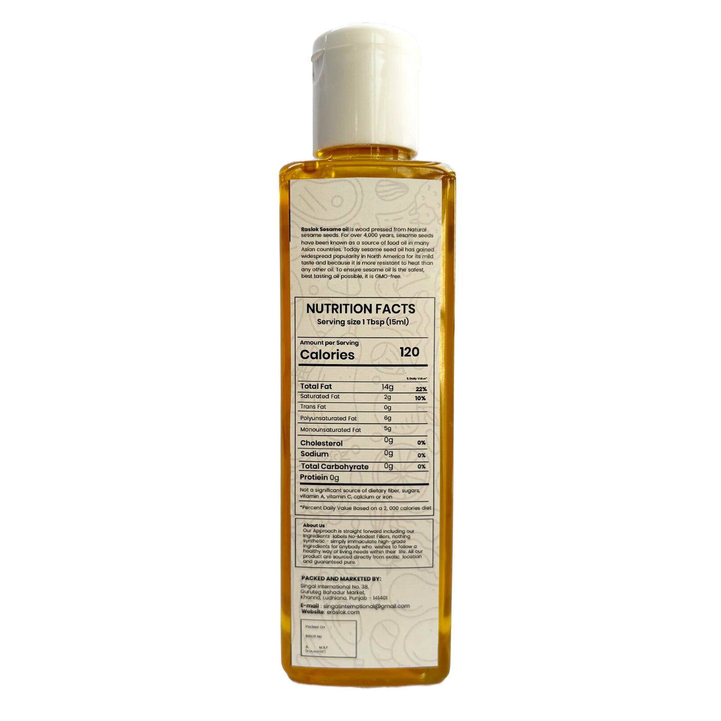 Raslok Pure Natural Seasame Oil | Wood Pressed